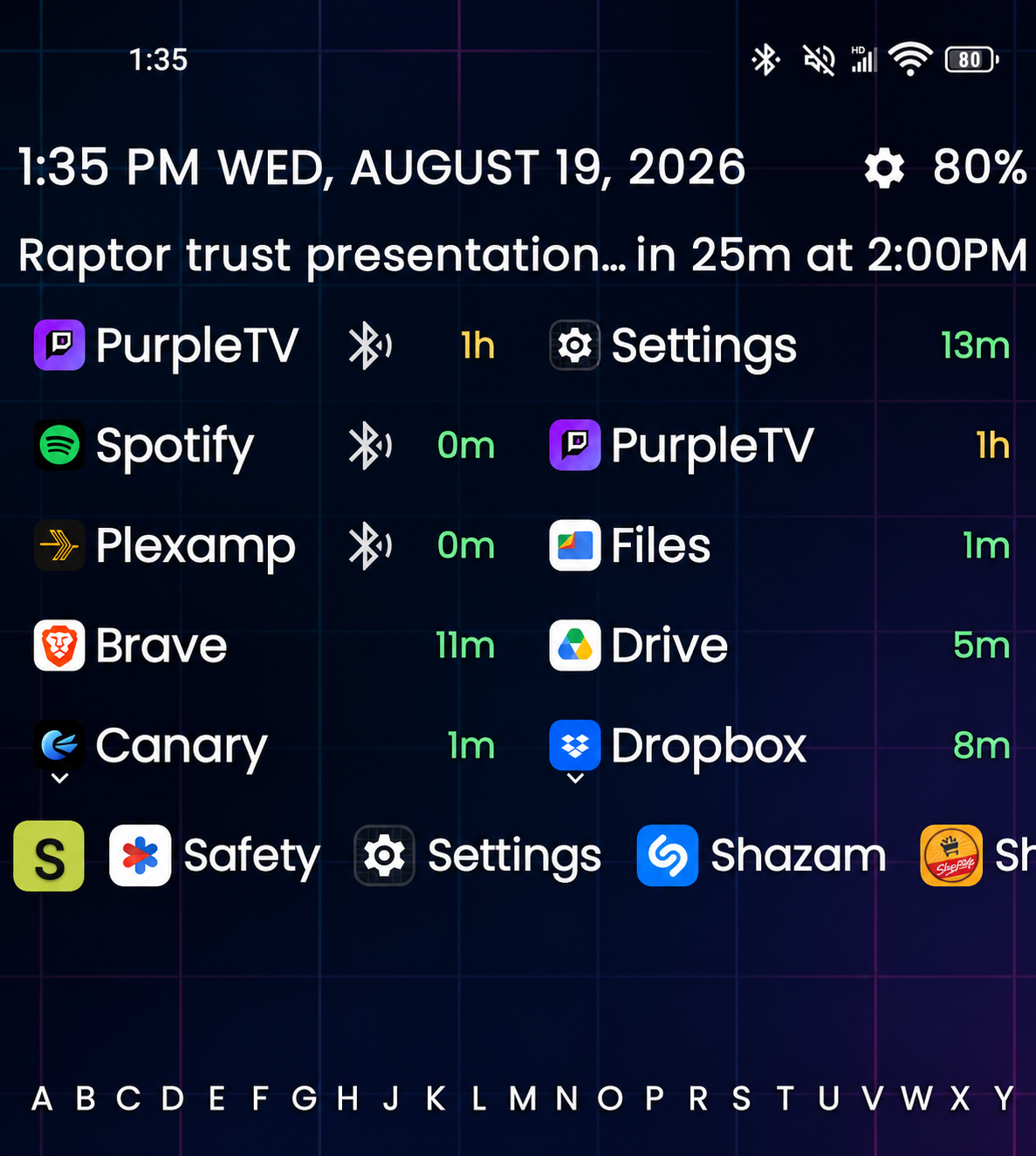 Tighten Launcher in Neon Grid