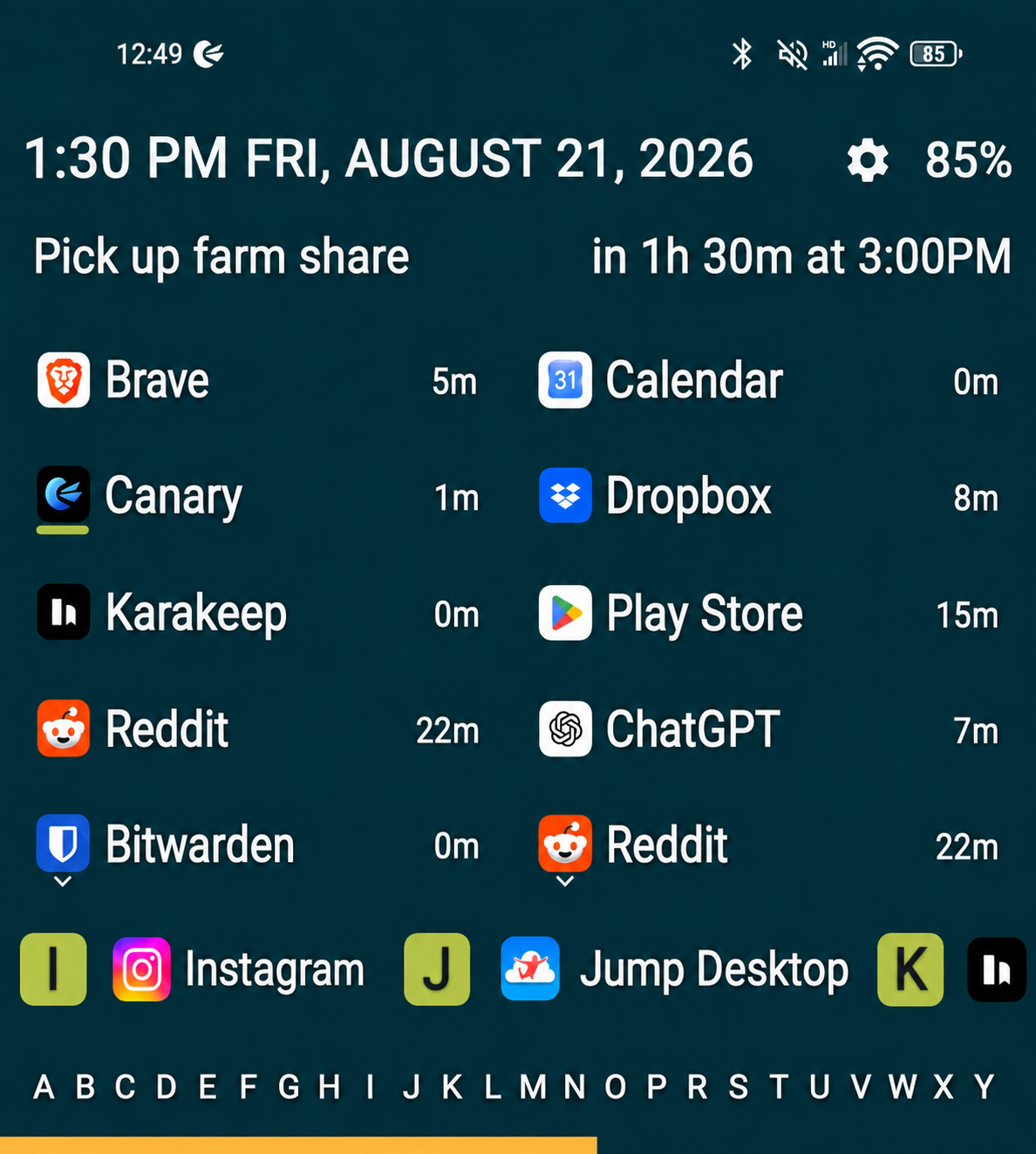 Tighten Launcher in Teal OLED